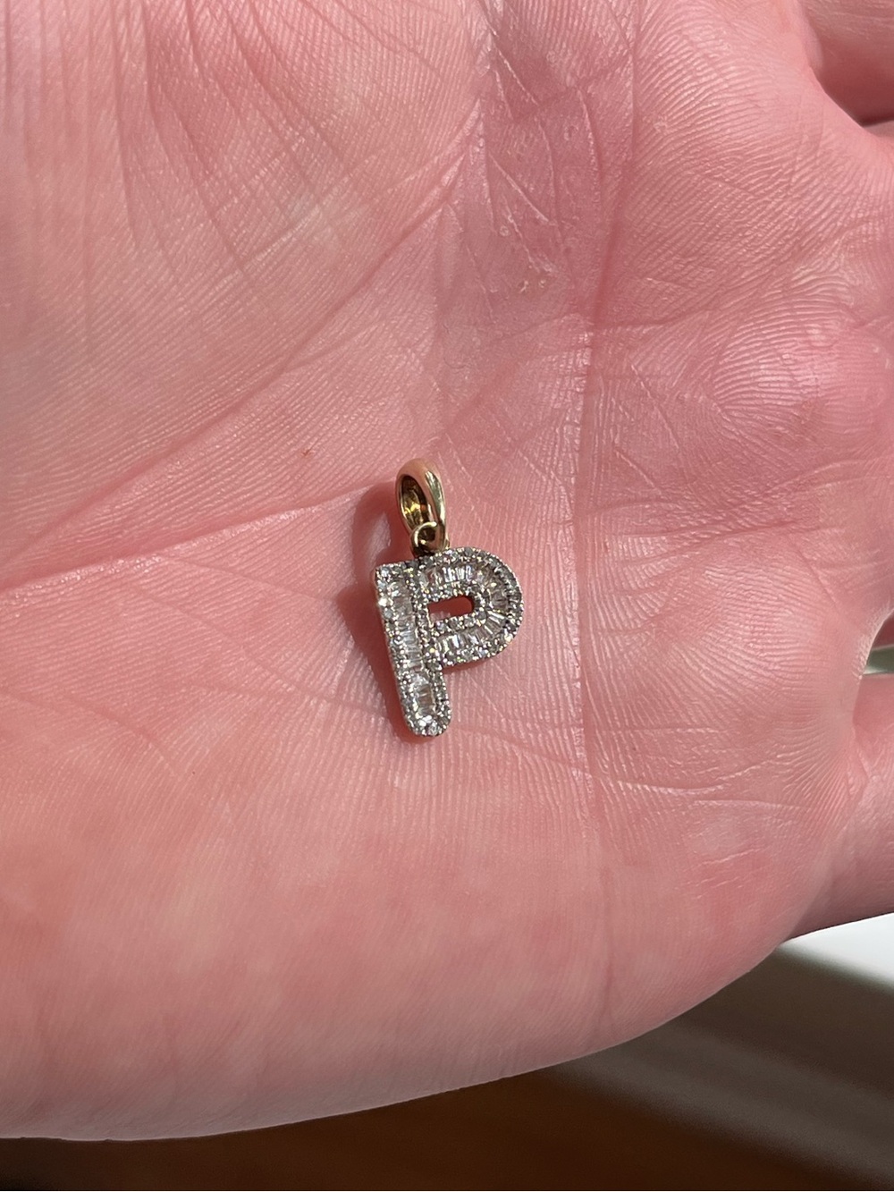 10k Gold and Diamond “P” Pendant